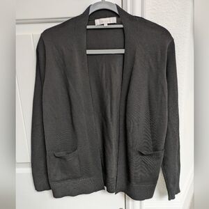 Black lightweight open front sweater cardigan